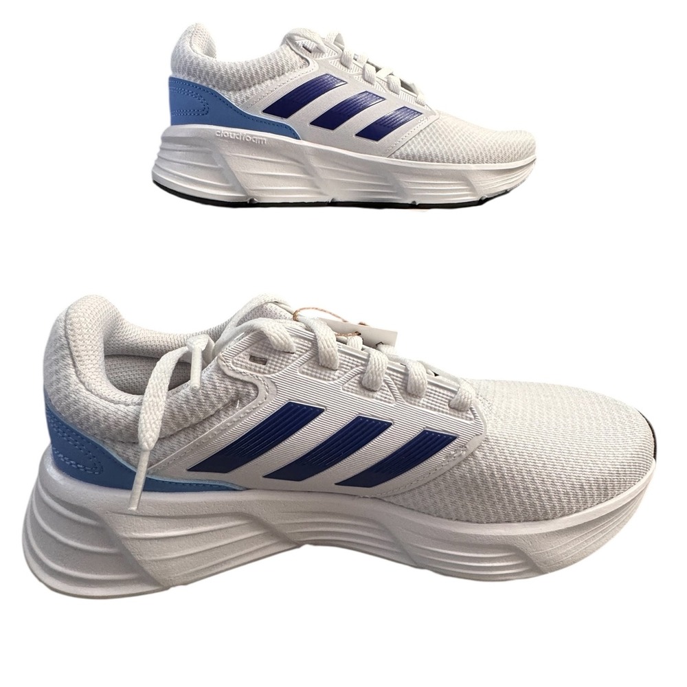 Adidas Galaxy 6 M Mens White Blue Running Shoes Sneakers IE8141 Size 7.5 - Picture 2 of 9